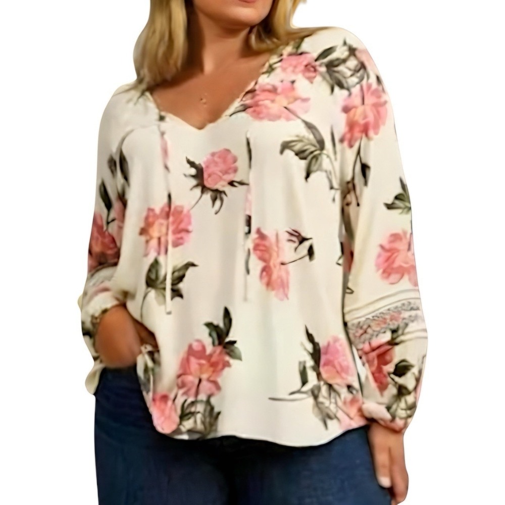TORRID Tie Front Floral Gauze Long Sleeve Top‎ NWT Size 2X